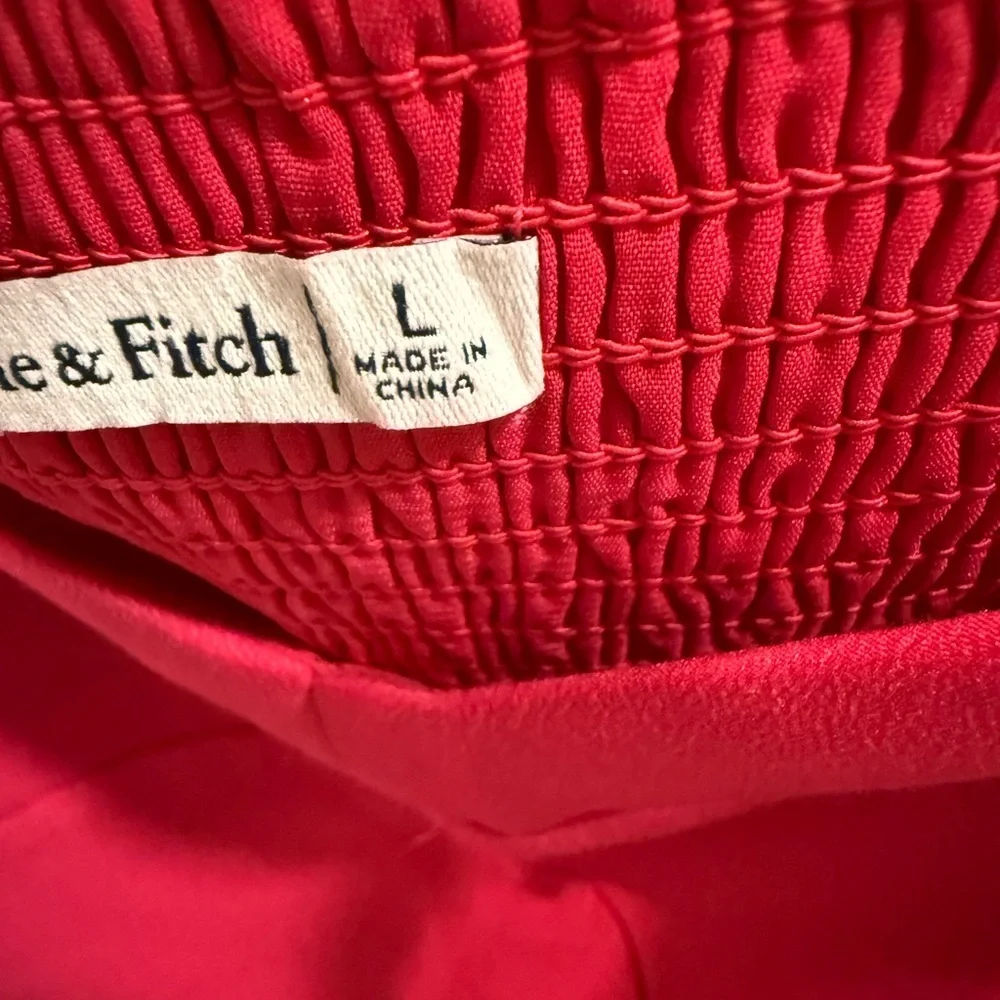 Abercrombie & Fitch Pink Puff Sleeve Sweetheart Corset Top Size L Magenta Pink